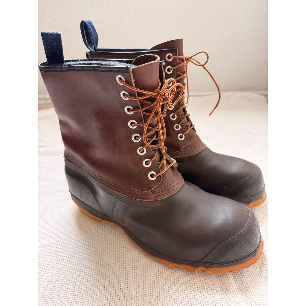 Cabela's Insulated Leather and Rubber Duck Boots with Removable Liners Size 12